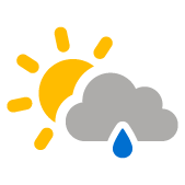 Nubi sparse con pioggia