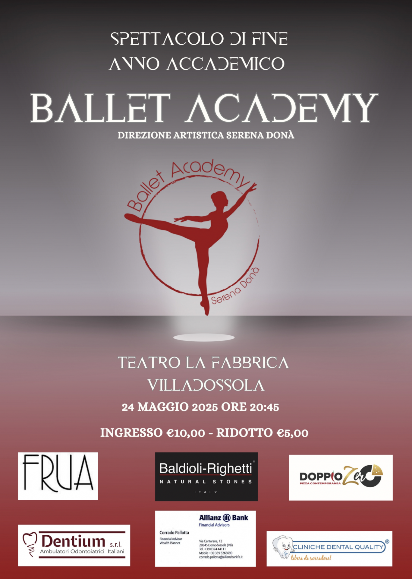 Spettacolo di fine anno accademico di Ballet Academy direzione artistica Serena Donà il 24 maggio ore 20:45