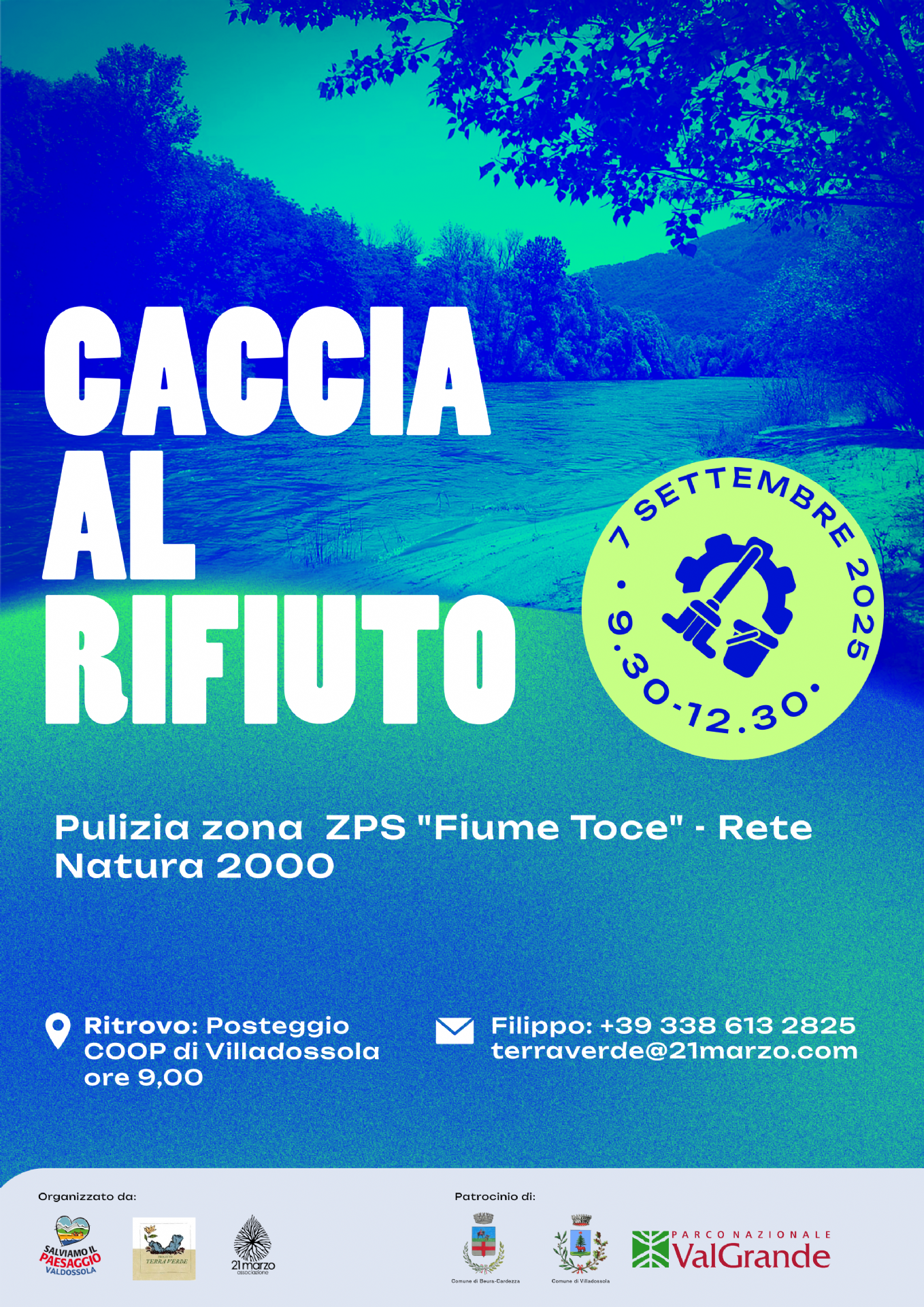 Pulizia zona ZPS "Fiume Toce" - Rete Natura 2000 - domenica 7 settembre 2025 dalle 9 alle 12.30