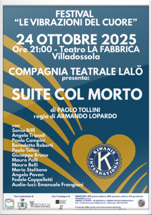 Cuore con inserto stemma Kiwanis e dati dell'evento