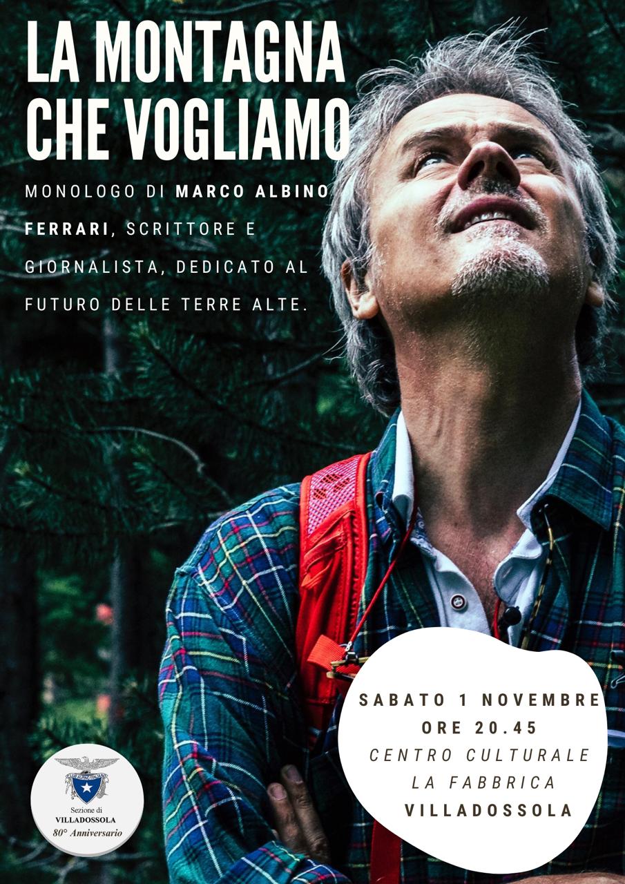 Marco Albino Ferrari scrittore e giornalista su sfondo di un bosco guarda verso l'alto