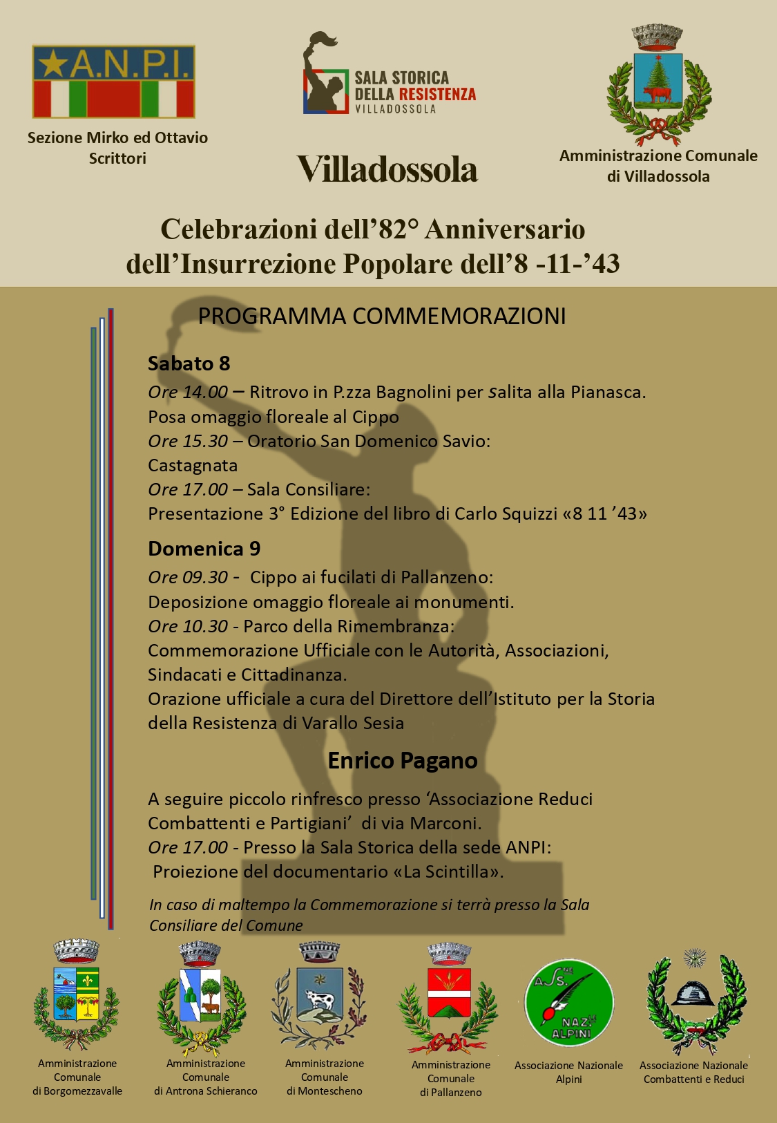 Manifesto colorato con immagine sullo sfondo