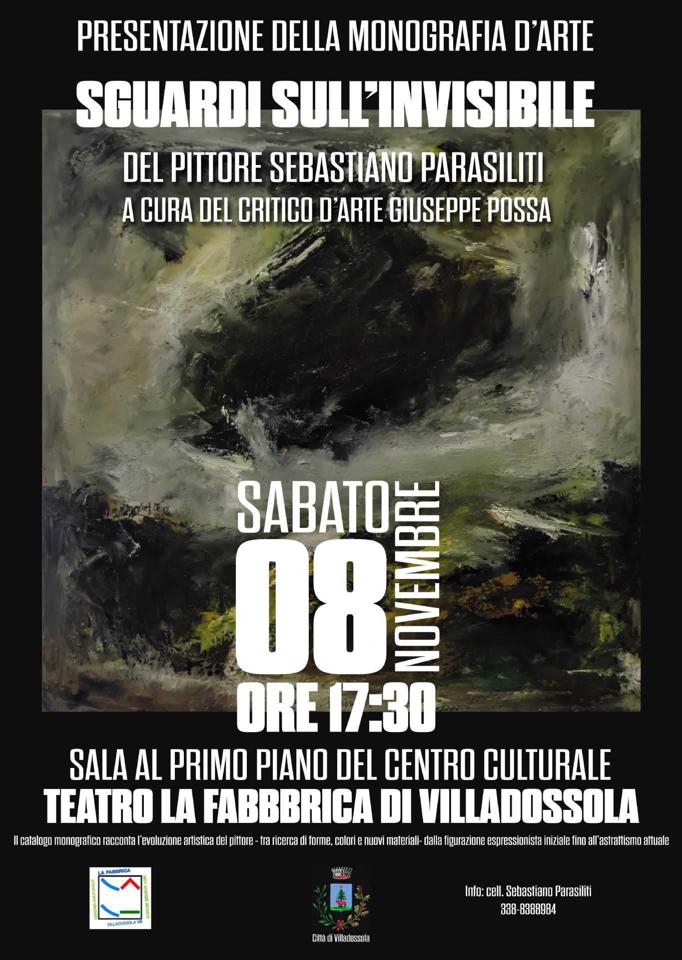 Informazioni mostra su sfondo scuro