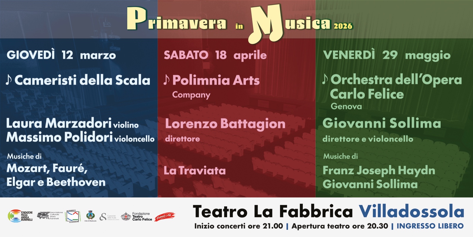 primavera in musica informazioni sui tre concerti