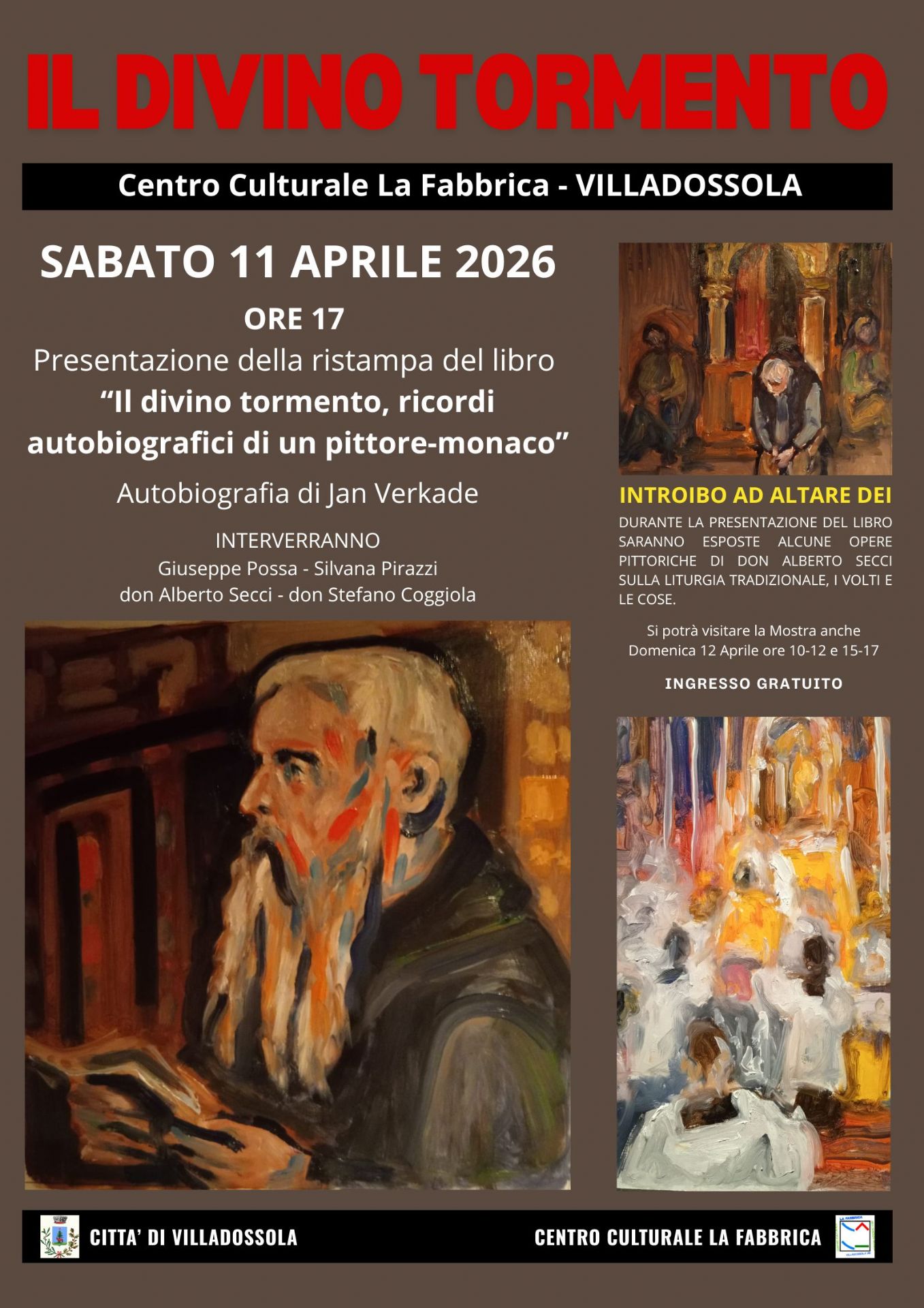 Quadro raffigurante un uomo con un libro in mano su sfondo scuro