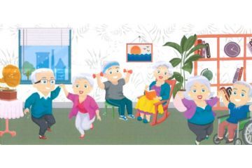 persone dai capelli grici che ballano, leggono e fannno attività fisica