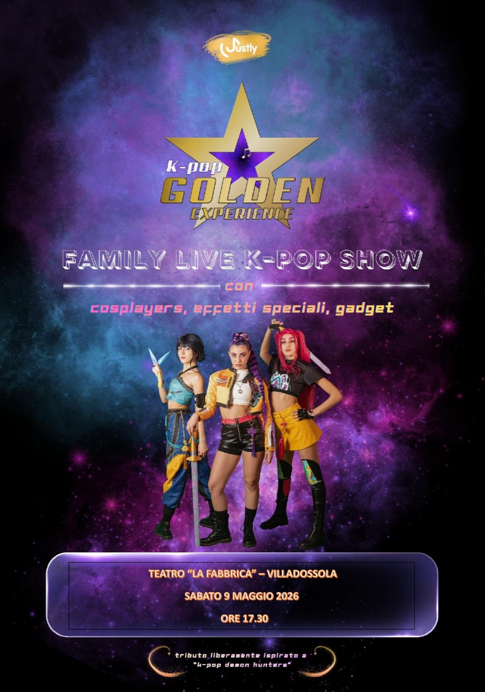 Tre ragazze su sfondo scuro