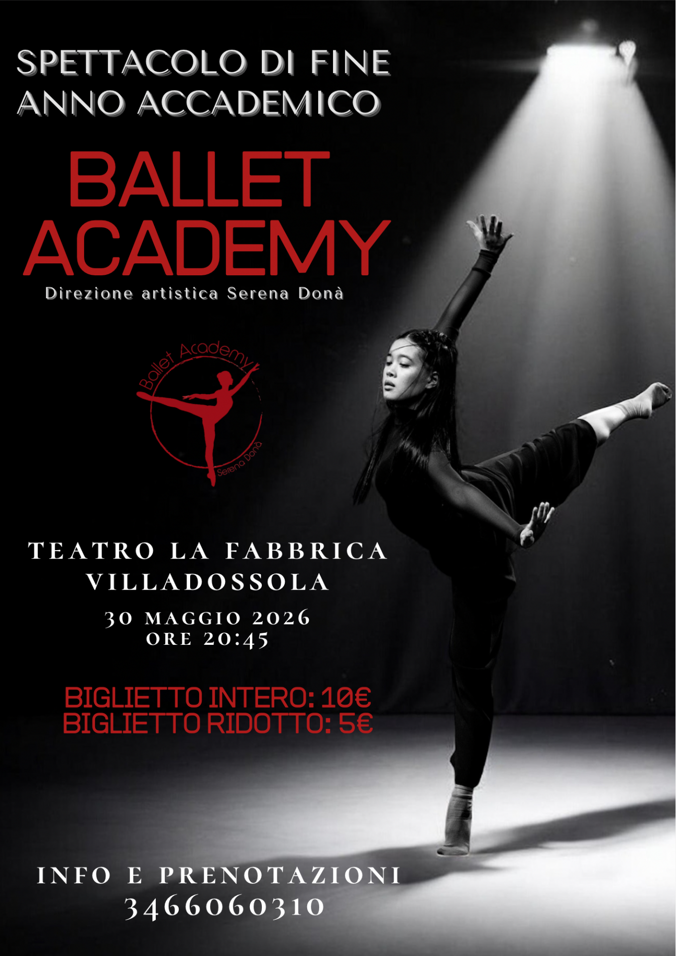 Ballerina su sfondo nero